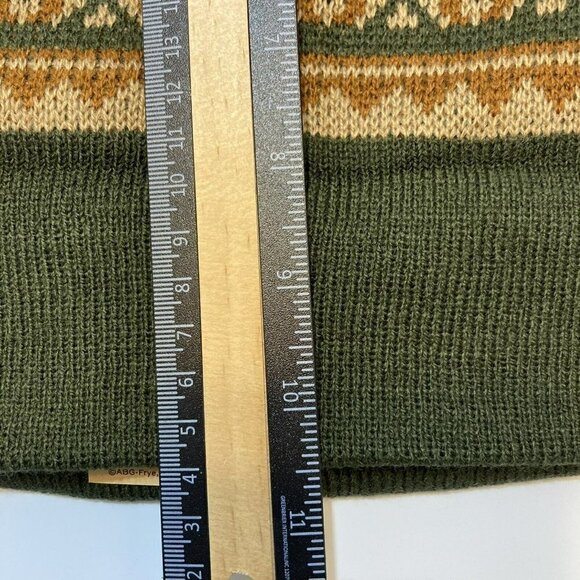 Frye & Co NWT Southwest Jacquard Beanie w/ Cuff Evergreen Rust Tan Hat-OSFM - Picture 7 of 9